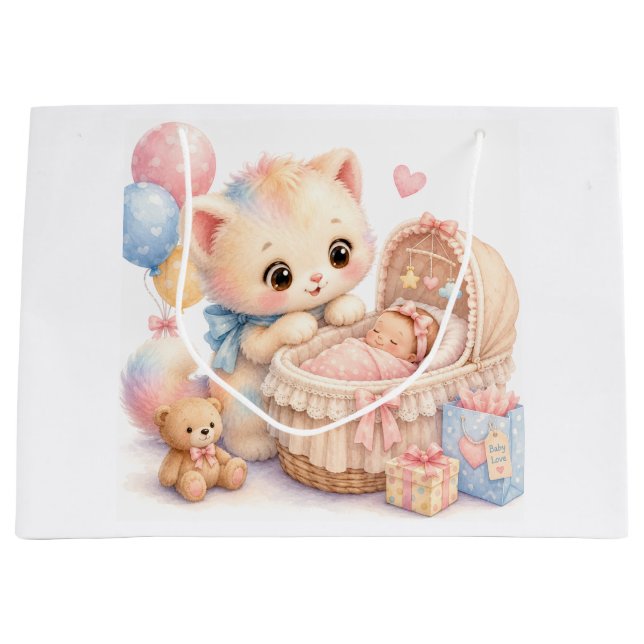 Söt presentpåse för baby shower | Tumble Watercolo (Framsidan)