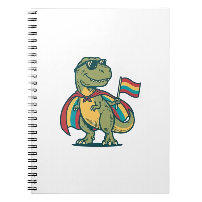 Söt Pride Dinosaurie Vektor T-Shirt Design_1 Anteckningsbok (Framsidan)