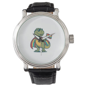Söt Pride Dinosaurie Vektor T-Shirt Design_1 Armbandsur