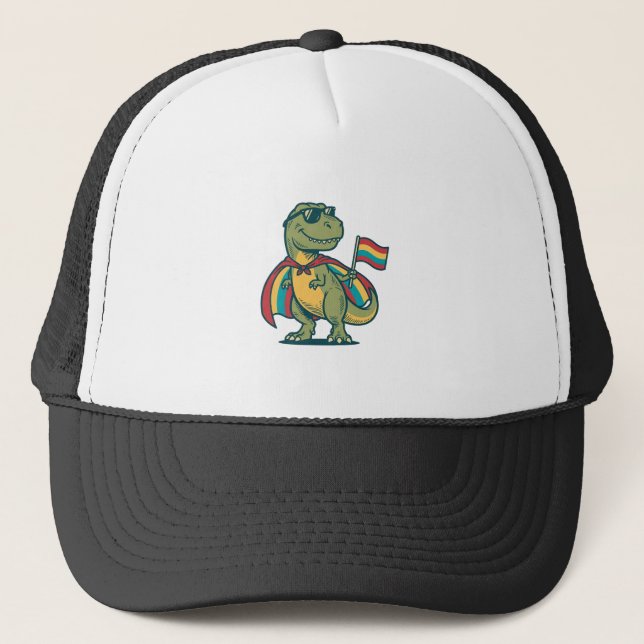 Söt Pride Dinosaurie Vektor T-Shirt Design_1 Keps (Framsida)