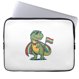 Söt Pride Dinosaurie Vektor T-Shirt Design_1 Laptop Fodral