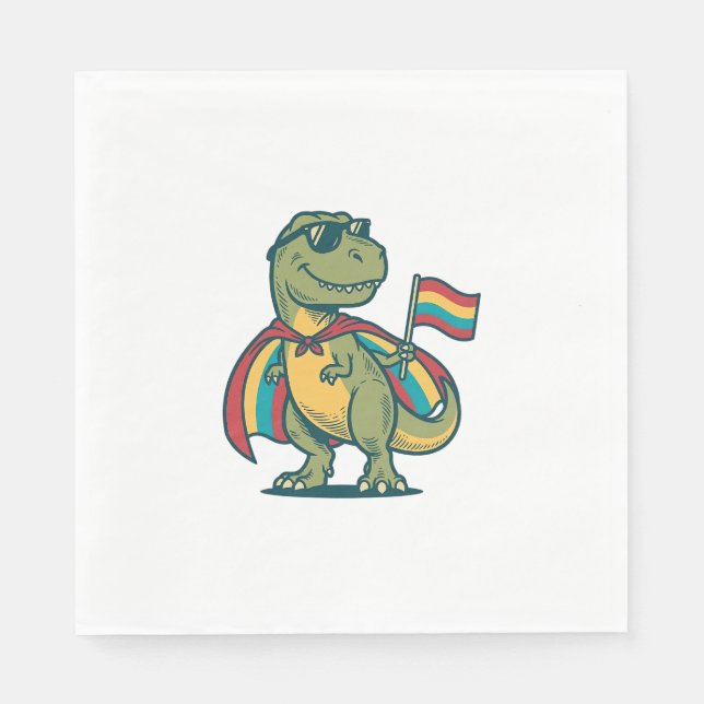 Söt Pride Dinosaurie Vektor Tröja Design_1 Pappersservett (Framsidan)