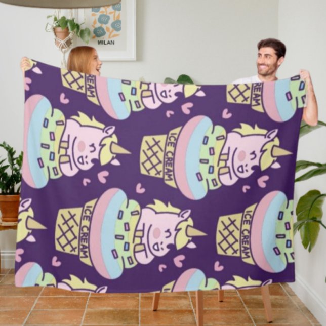 Söt Pride Enhörning Flufffilt Fleecefilt (Skapare uppladdad)