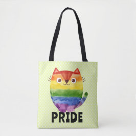 Söt Pride Kitty Vattenfärg Tygkasse