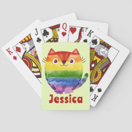 Söt Pride Kitty Vattenfärgspersonalisering Casinokort