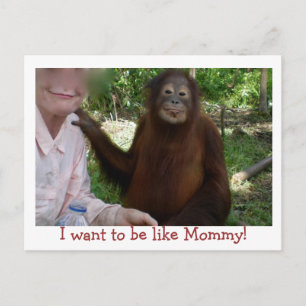 Söt Primate Smiles som Mamma Vykort