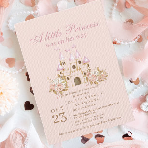 Söt Princess Baby Shower Castle Inbjudningar