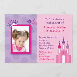 Söt Princess Castle Photo Birthday Inbjudningar
