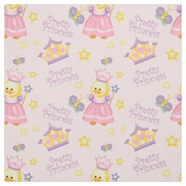 Söt Princess Duckling Tyg (Provkarta)