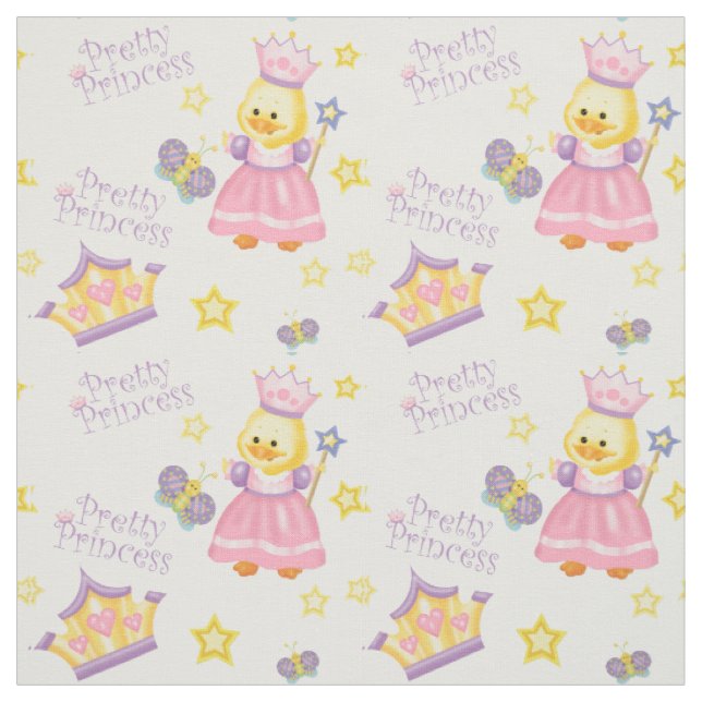 Söt Princess Duckling Tyg (Provkarta)