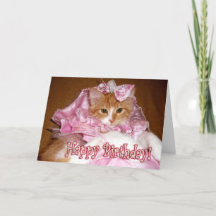 Söt Princess Kitten - Grattis på födelsedagen! Kort