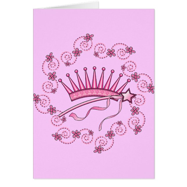Söt Princess Krona Hälsningskort (Framsidan)