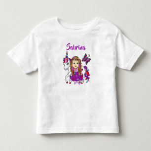 Söt Princess och Unicorn Personlig Shirt T Shirt