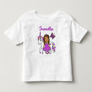 Söt Princess och Unicorn Personlig Shirt T Shirt