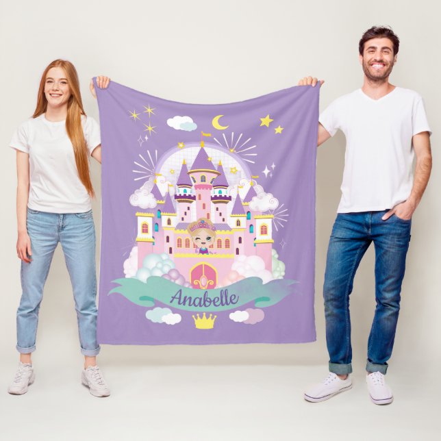 Söt Princess Personlig Lila   Fleecefilt (På plats)