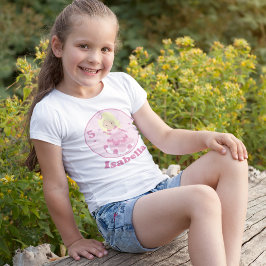 Söt Princess Rosa Blonde Girl Födelsedagsfest T Shirt