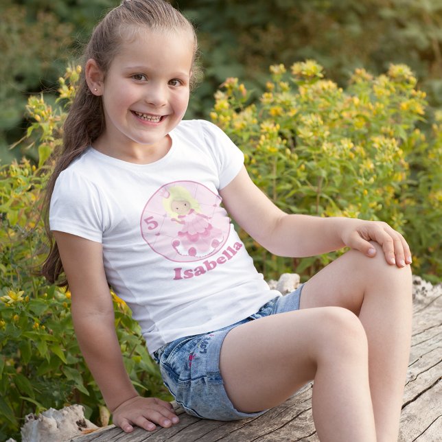 Söt Princess Rosa Blonde Girl Födelsedagsfest T Shirt (Skapare uppladdad)