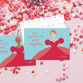 Söt Princess Valentines Dag-kort Tack Kort