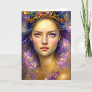 Söt Princess Warrior Etheral Goddes Birthday Kort