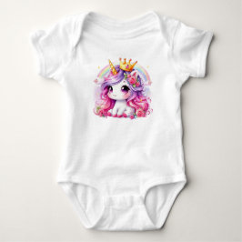 Söt Prinsessa Baby Enhörning T Shirt