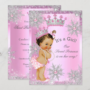 Söt prinsessa baby shower sagovärld rosa inbjudningar