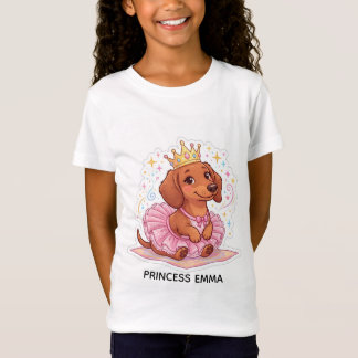 Söt prinsessa dachshund anpassat namn Söt tjej t-s T Shirt