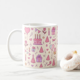 Söt Prinsessa Festfirande Mönster Kaffemugg
