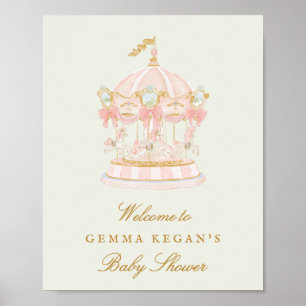 söt prinsessa grön salvia baby shower välkomstskyl poster