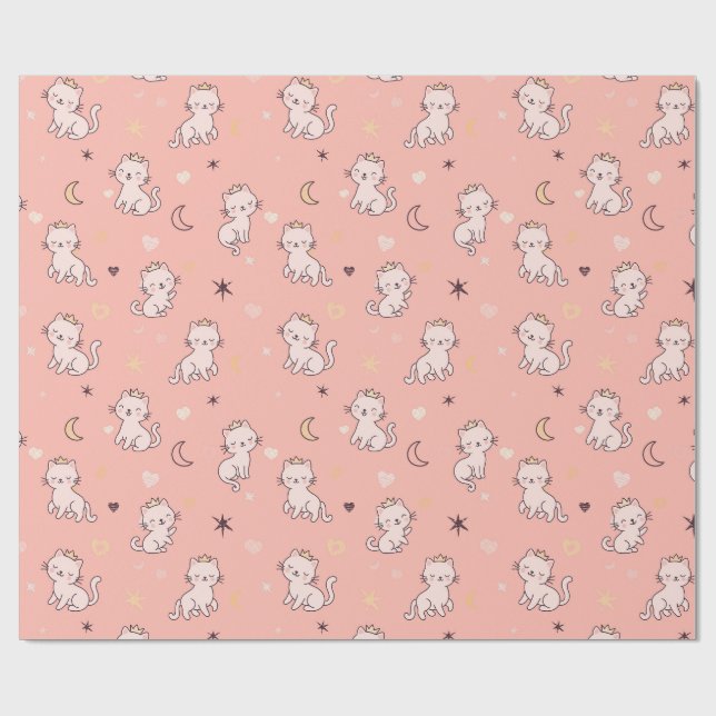 Söt Prinsessa Katt  Presentpapper (Platt)