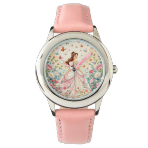Söt prinsessa med fjärilar armbandsur