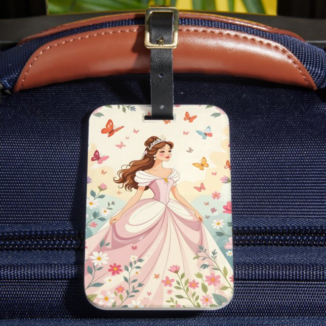 Söt prinsessa med fjärilar bagagebricka (Framsida Insitu 2)