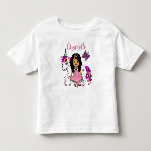 Söt prinsessa och enhörning personlig skjorta t shirt