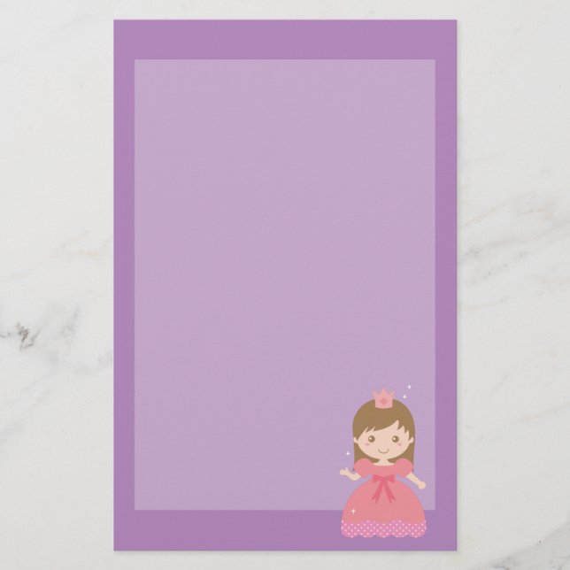 Söt prinsessa, rosa för små flickor brevpapper (Framsida)