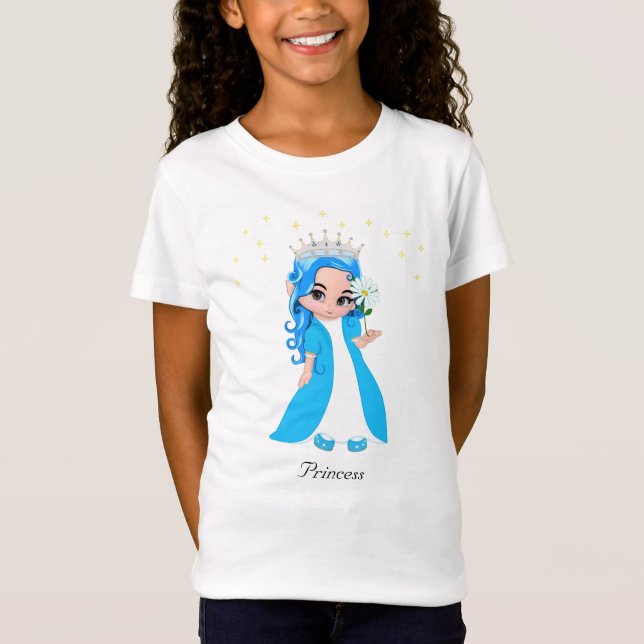 Söt prinsessa & stjärnor  T-Shirt (Framsida)