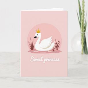 Söt Prinsessa Svan Kort