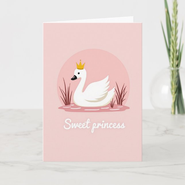 Söt Prinsessa Svan Kort (Framsida)