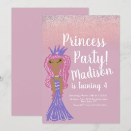 Söt prinsessfest doodle-inbjudan  inbjudningar
