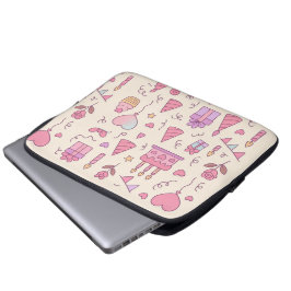 Söt prinsessfestfirande mönster laptop fodral
