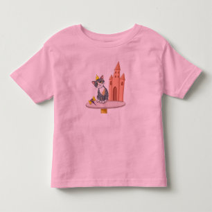 Söt prinsesskatt med barn-t-shirt med slott t shirt