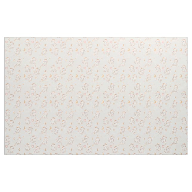Söt prinsesskatt som bär krona  tyg (Fat Quarter)