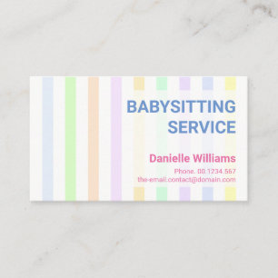 Söt Professionell Pastel Rand Babysit Visitkort