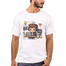 Söt programmerare som arbetar med kod – Kawaii Utv