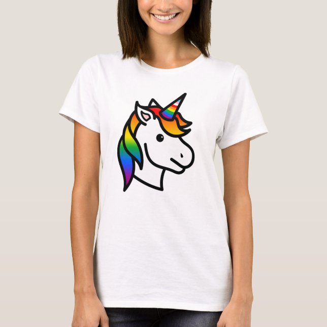 Söt Progress Pride Enhörning T Shirt (Framsida)
