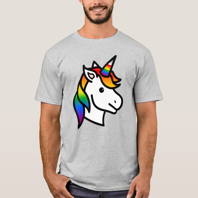 Söt Progress Pride Enhörning T Shirt (Framsida)