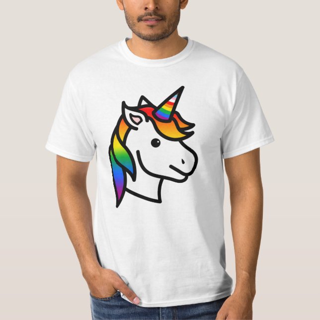 Söt Progress Pride Enhörning T Shirt (Framsida)
