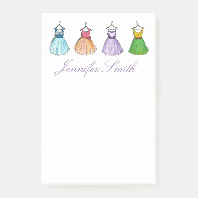 Söt Prom Vintage Retro Fashionista Post-it Block (Framsida)