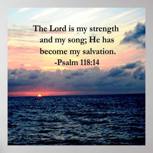 SÖT PSALM 118 14 SUNRISE ÖVER HAVET POSTER (Framsidan)