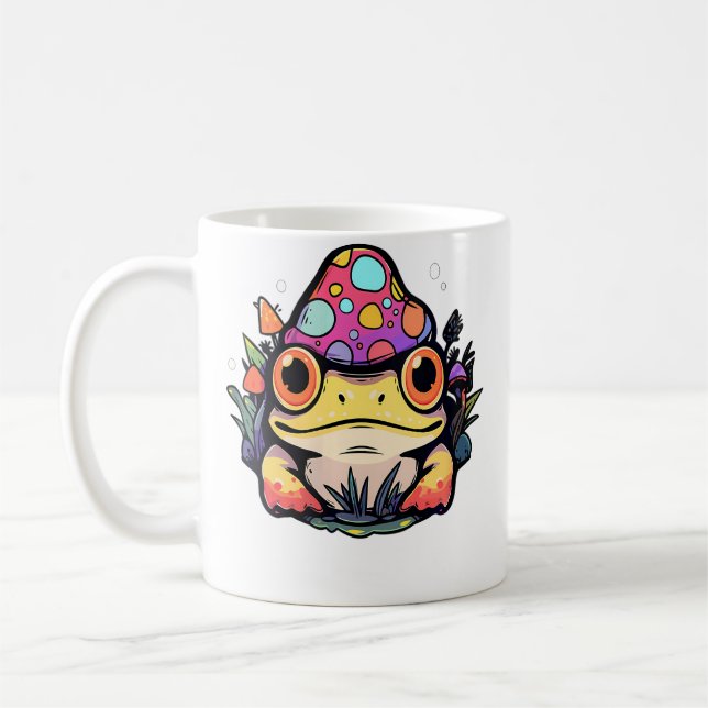 Söt Psykedelisk Konstnärlig Groda Dj Edm Festival Kaffemugg (Vänster)