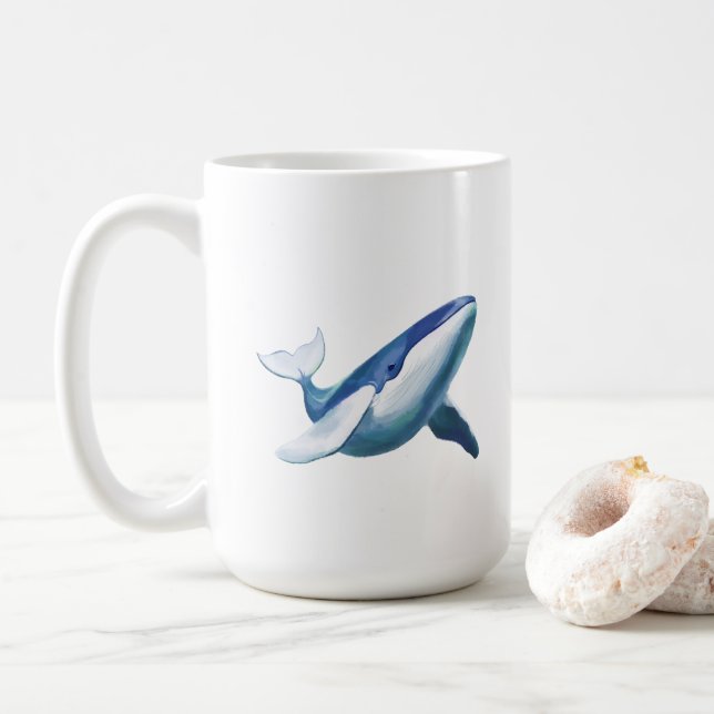 Söt puckelvalsimningsteckning kaffemugg (Med munk)