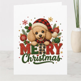 Söt Pudel God Jul Kort